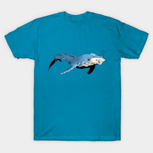 blue humpback whale T-Shirt by Ace20xd6